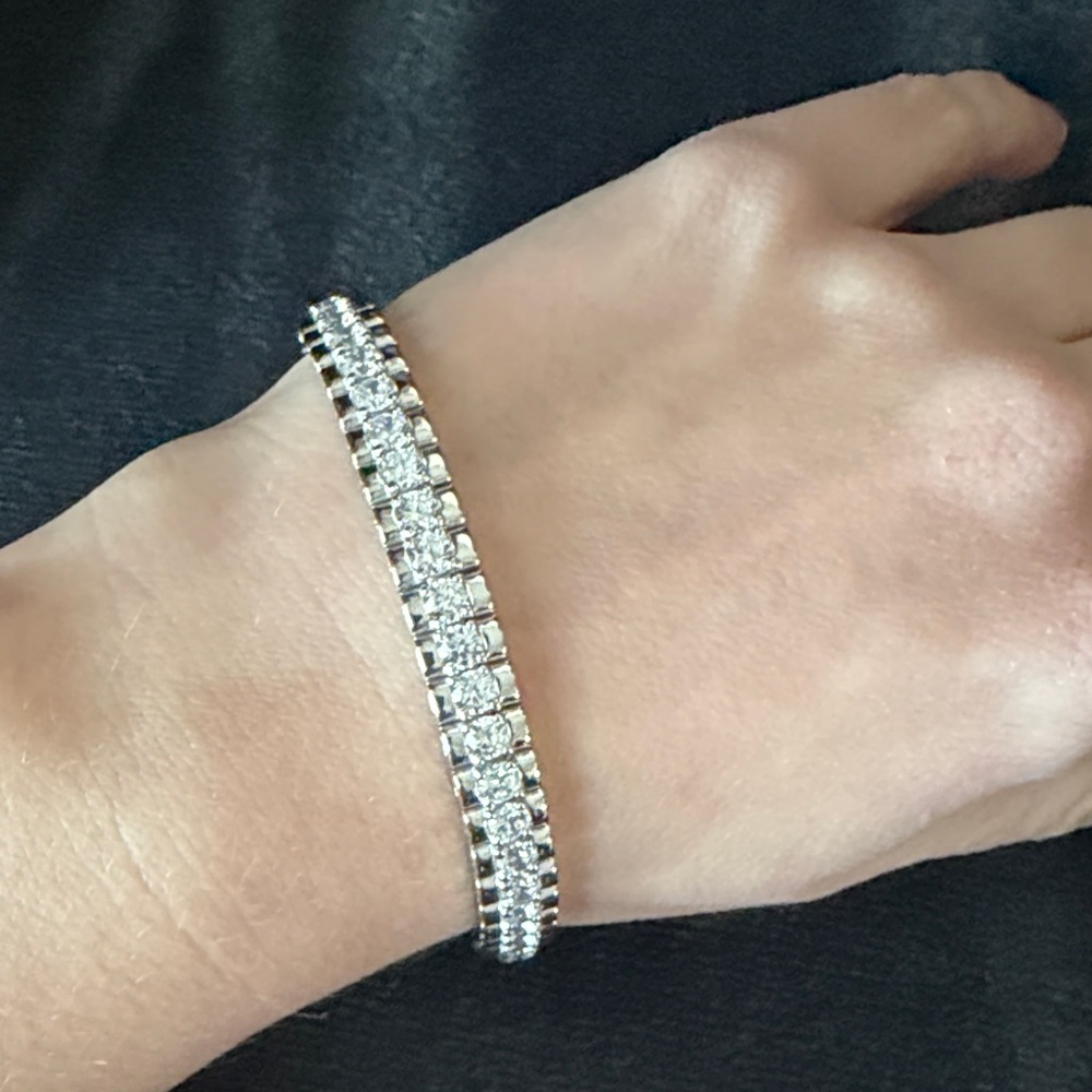 QVC Diamonique Tennis Bracelet – 925 Sterling Silver & CZ